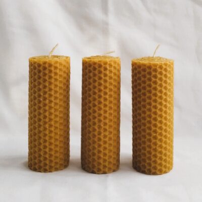 3 Velas de cera de abeja pura 100%, beneficios naturales