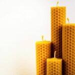 beeswax candles with copy space free photo